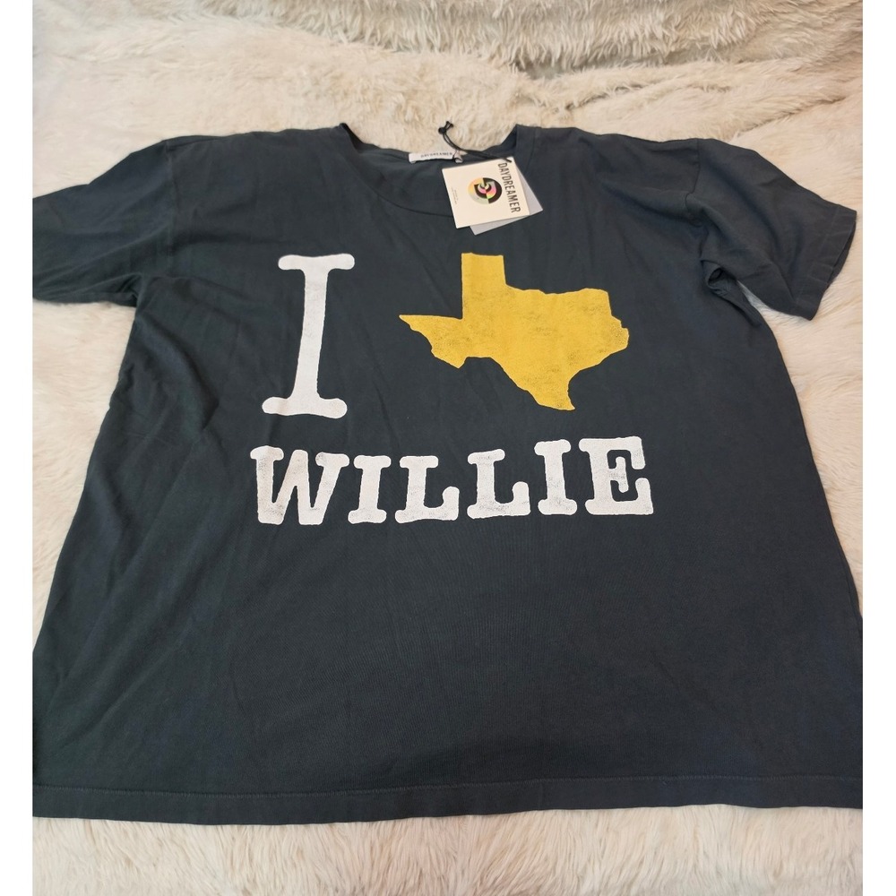 NWT Daydreamer Willie Nelson I Heart Willie Texas Merch Tee Small Oversized